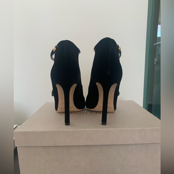 Authentic Jimmy Choo Lacey 100 Black Velvet Pumps | Size 39.5 - Picture 4 of 8